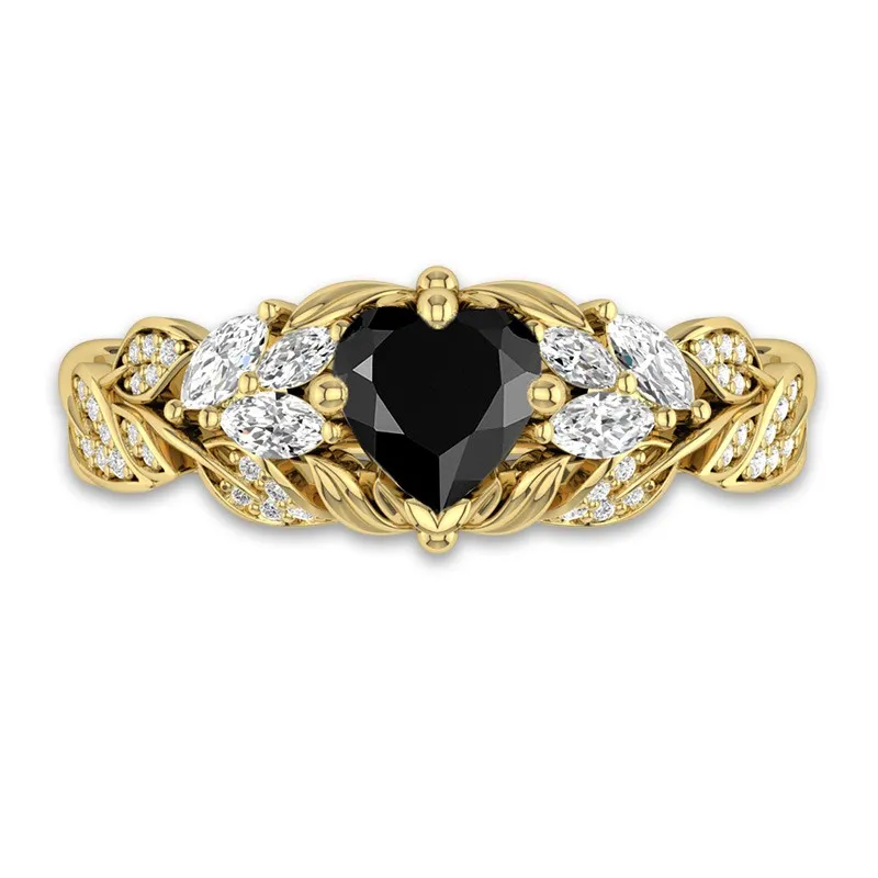 Black Cubic Zirconia Engagement Ring